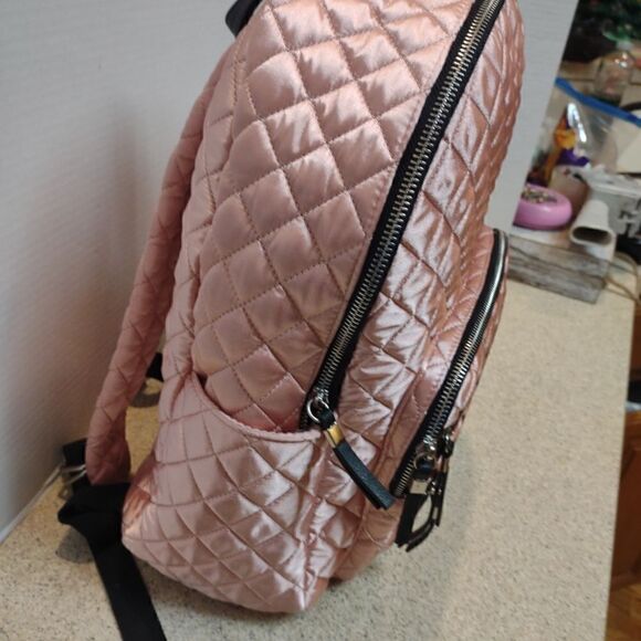 Quilted Rose Gold Backpack - Picture 3 of 8